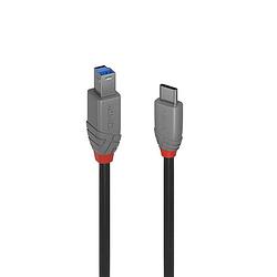 Foto van Lindy usb-kabel usb 3.2 gen1 (usb 3.0 / usb 3.1 gen1) usb-c stekker, usb-b stekker 3 m zwart 36668