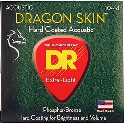 Foto van Dr strings dsa-10 dragon skin extra light 10-48 westerngitaarsnaren
