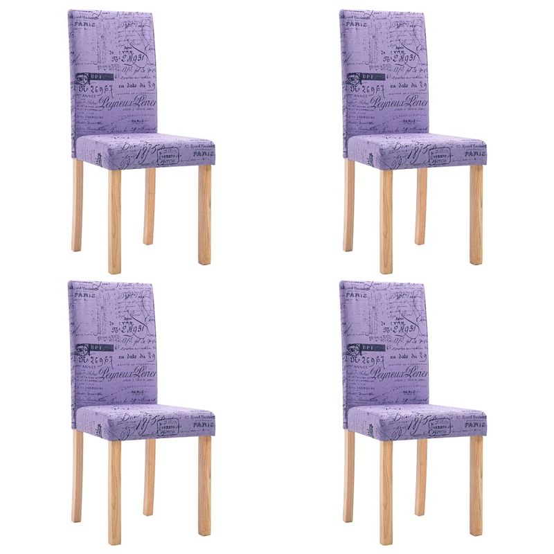 Foto van Vidaxl eetkamerstoelen 4 st stof paars