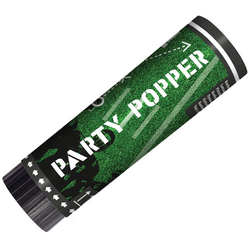 Foto van Amscan partypopper touchdown! 15 cm papier groen 2 stuks