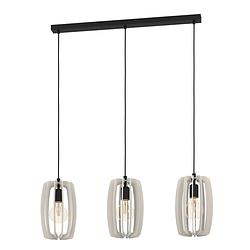 Foto van Eglo bajazzara hanglamp - e27 - 89 cm - zwart/grijs