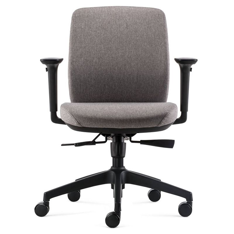 Foto van 24designs vesta ergo-4 ergonomische bureaustoel en1335 - grijze stof - zwart onderstel