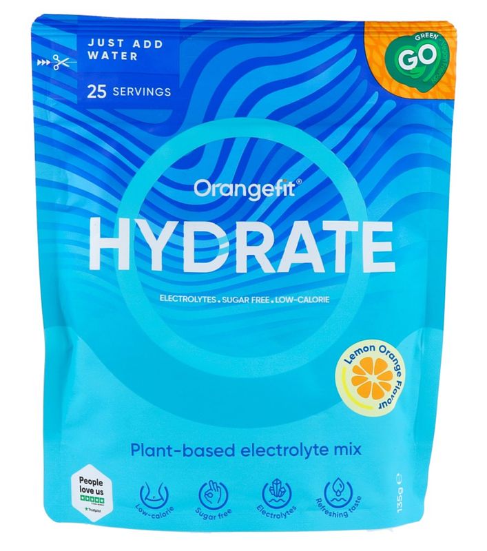 Foto van Orangefit hydrate powder lemon orange