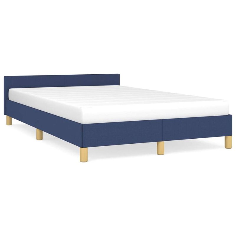 Foto van Vidaxl bedframe met hoofdeinde stof blauw 120x200 cm