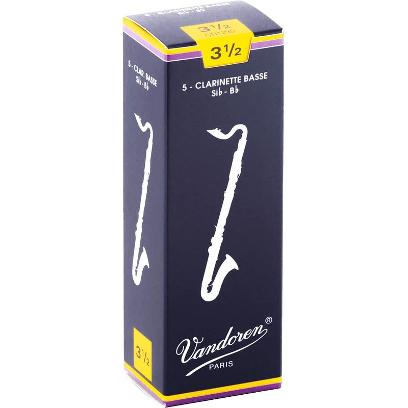 Foto van Vandoren cr1235 bass clarinet reed riet voor basklarinet (5 stuks)