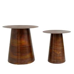 Foto van Ptmd edson copper iron side table round cone foot sv2