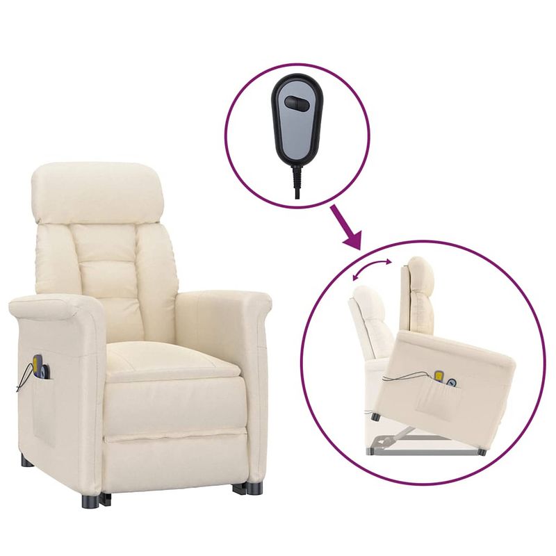 Foto van Vidaxl massagestoel elektrisch verstelbaar microvezel beige