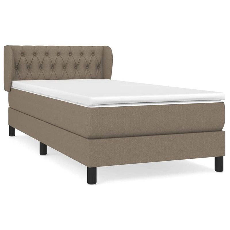 Foto van The living store boxspringbed - pocketvering - middelhard - kleur- taupe - 203 x 93 x 78/88 cm - inclusief matras en