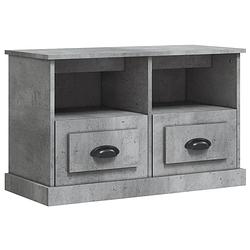 Foto van The living store tv meubel - tv kast - 80 x 35 x 50 cm - betongrijs