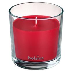 Foto van Bolsius geurkaars true scents pomegranate 9,7 cm glas/wax rood