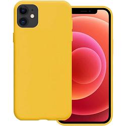 Foto van Basey iphone 12 pro hoesje siliconen hoes case cover iphone 12 pro-geel