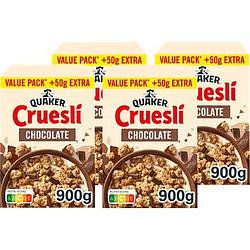 Foto van Quaker cruesli chocolade ontbijtgranen voordeelverpakking 4 x 900gr bij jumbo