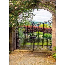 Foto van 2 stuks tuinschilderij garden view fence 50x70cm