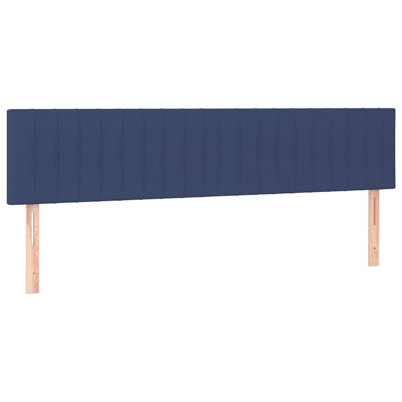 Foto van The living store hoofdbord - klassiek 180x5x78/88cm - blauw stof 100% polyester