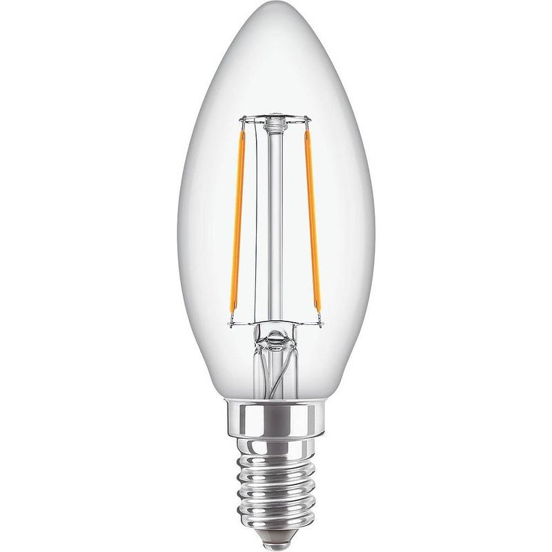 Foto van Philips lighting 37757800 led-lamp energielabel e (a - g) e14 kaars 2 w = 25 w warmwit (ø x l) 35 mm x 97 mm 1 stuk(s)