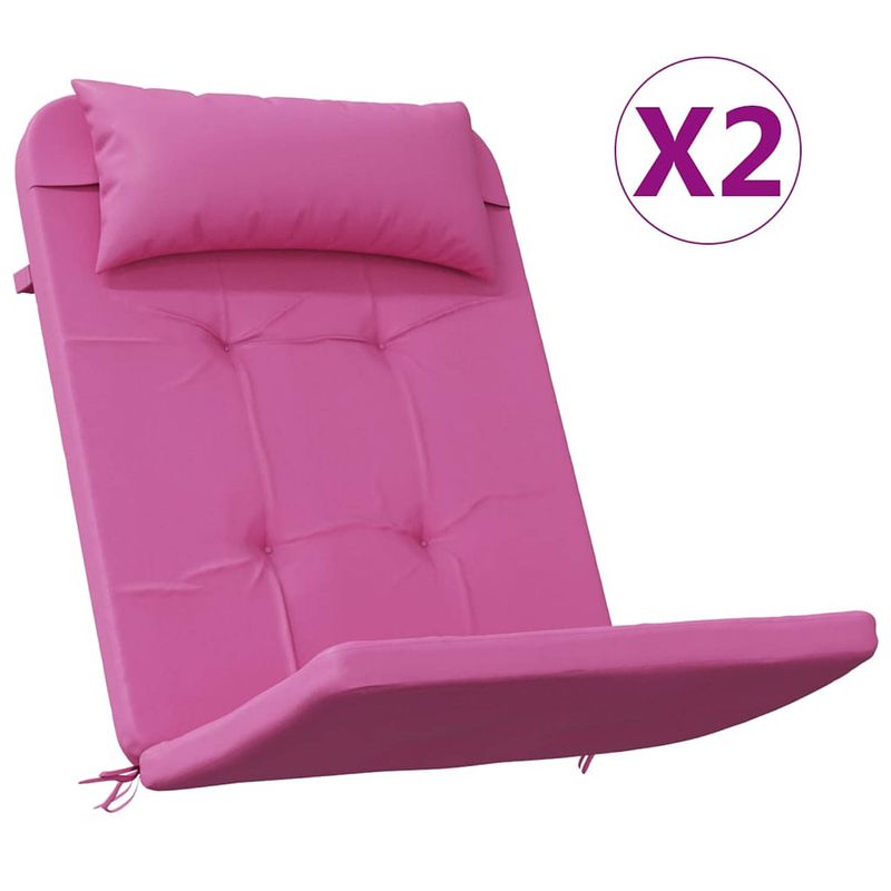 Foto van The living store adirondack stoelkussen - 126 x 58 x 4.5 cm - roze oxford stof - waterafstotend