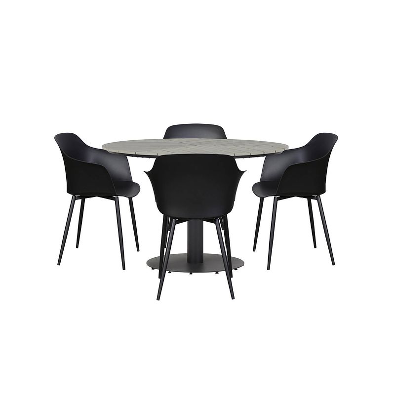 Foto van Hector tuinmeubelset tafel met 4 gira stoelen.