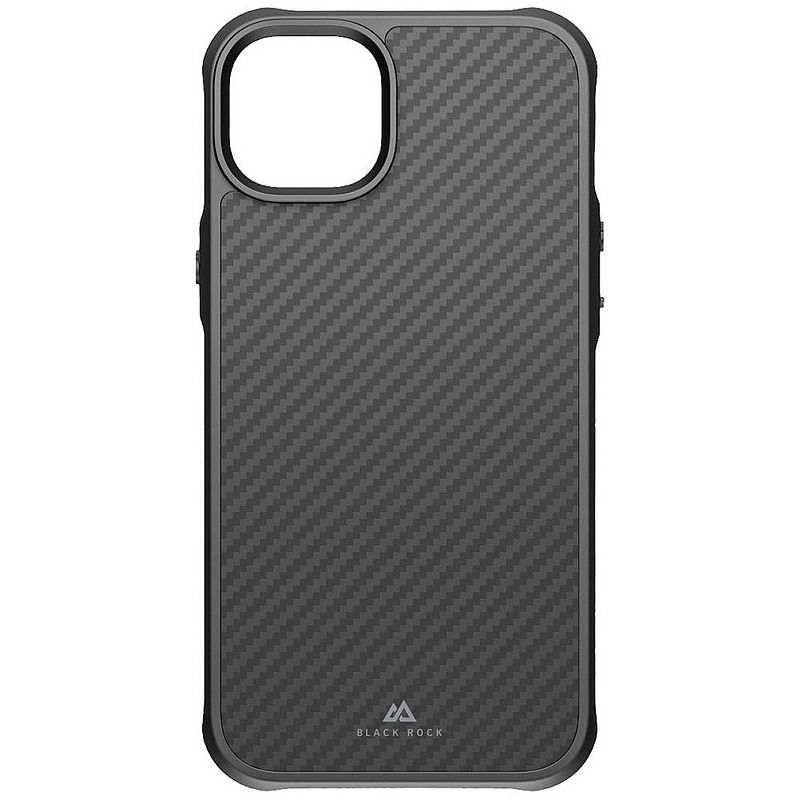 Foto van Black rock robust carbon cover apple iphone 14 plus zwart