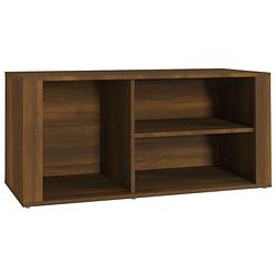 Foto van The living store schoenenkast bruineiken - 100x35x45 cm - stevig materiaal