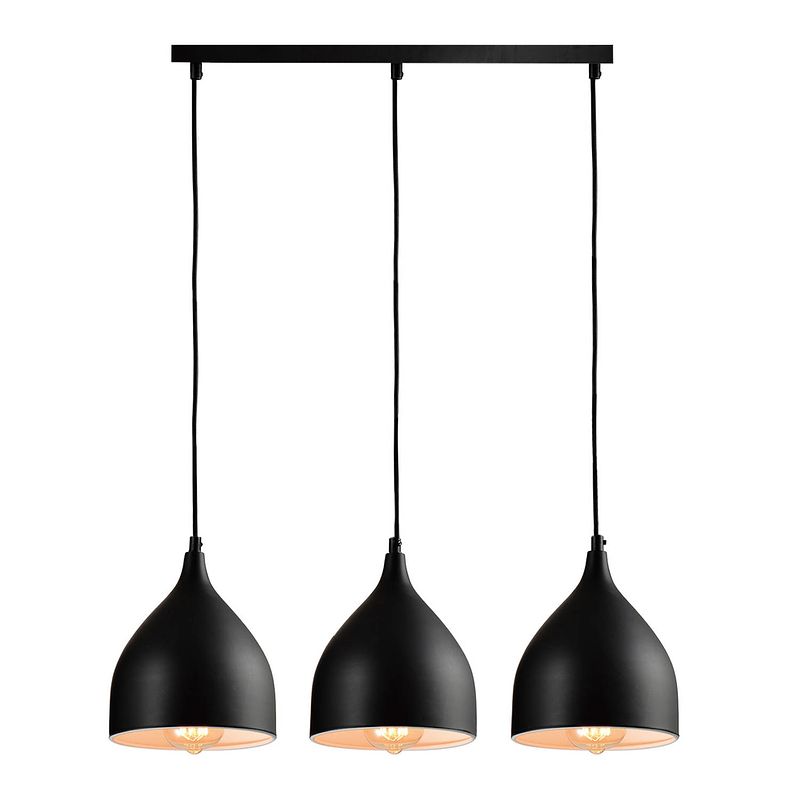 Foto van Quvio hanglamp 3-lichts zwart - quv5061l-black