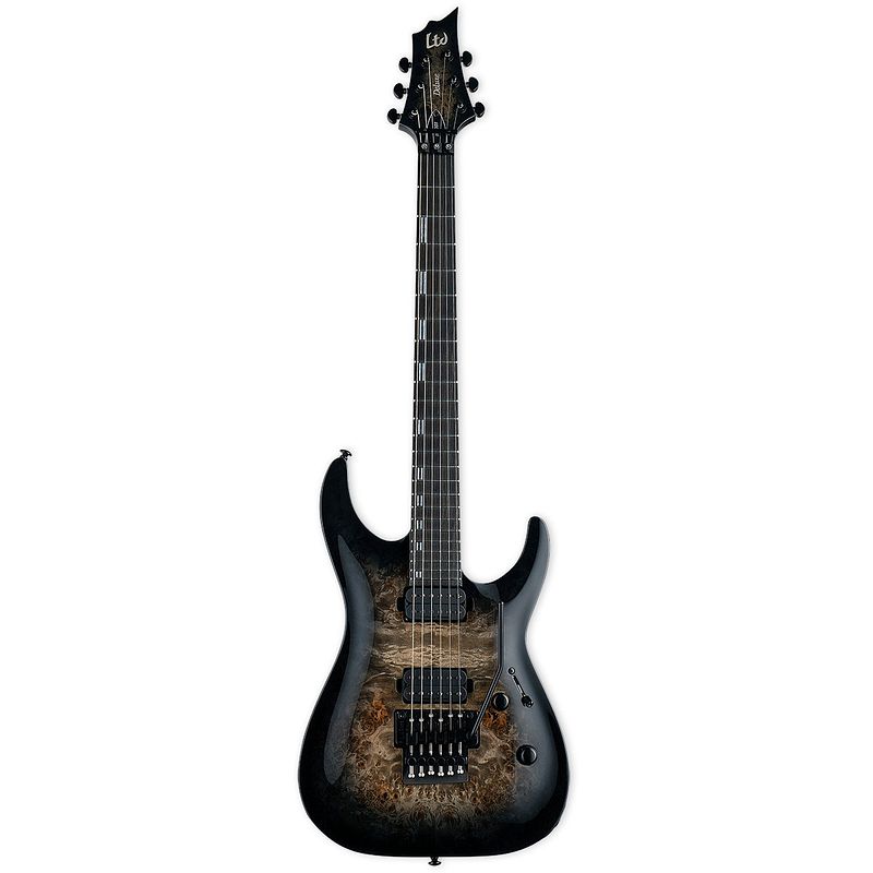 Foto van Esp ltd deluxe h-1001fr black natural burst elektrische gitaar