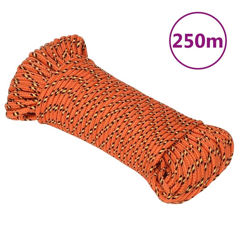 Foto van Vidaxl boottouw 4 mm 250 m polypropyleen oranje