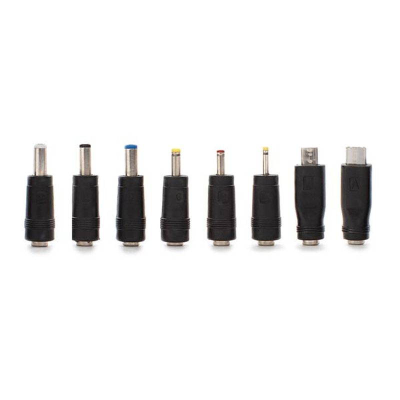 Foto van Set met 8 universele dc pluggen voor mannelijke plug 2.1 x 5.5 mm