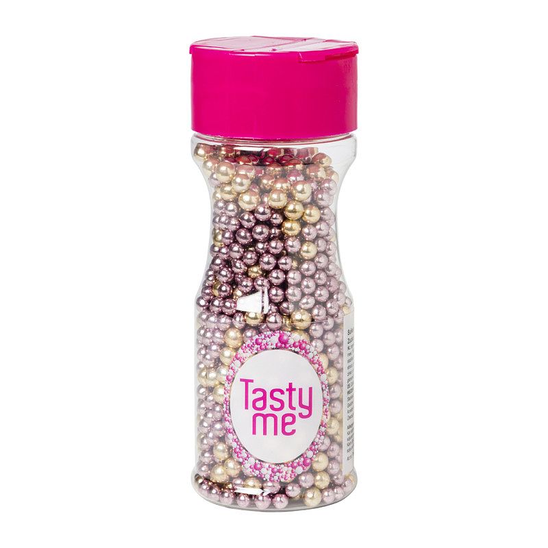 Foto van Tasty me suikerparels - roze/goud - 70 g