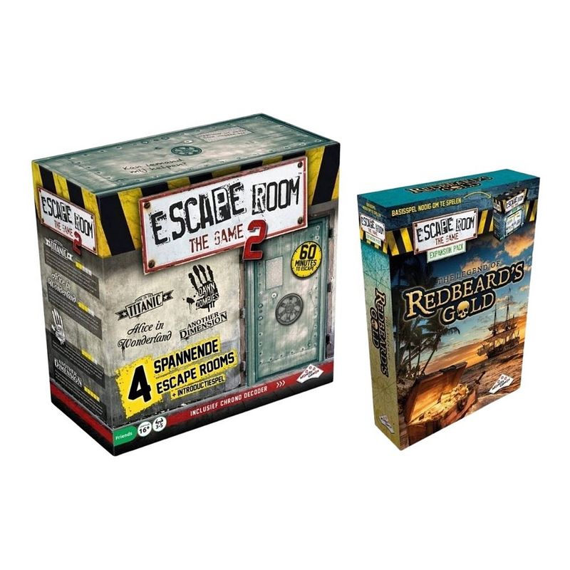 Foto van Spellenbundel - 2 stuks - escape room - the game basisspel 2 & uitbreiding redbeard's gold