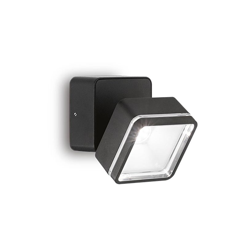 Foto van Ideal lux - omega square - wandlamp - metaal - led - zwart