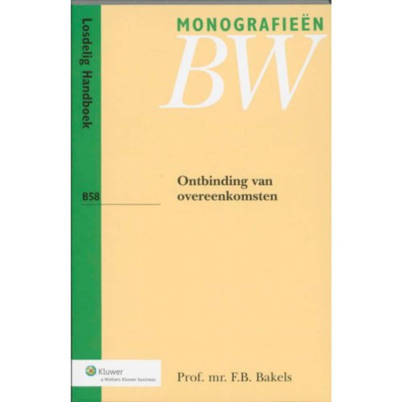 Foto van Ontbinding van overeenkomsten - monografieen bw