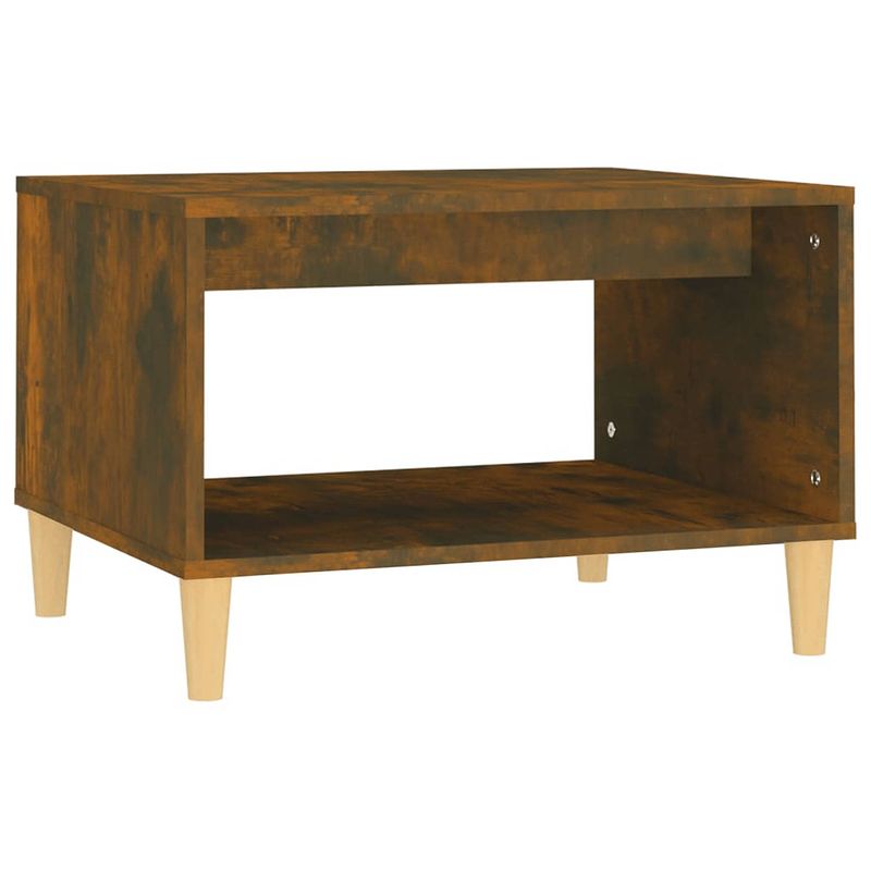 Foto van The living store salontafel - salontafel - 60x50x40 cm - gerookt eiken hout