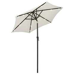 Foto van The living store parasol elegante zand en donkergrijze 200 x 211 cm - uv-beschermend polyester - kantelbaar -