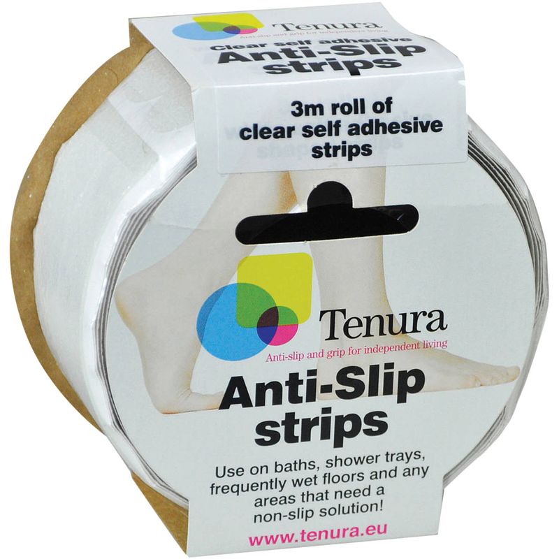 Foto van Aidapt anti slip stickers 30 stuks - doorzichtige strepen