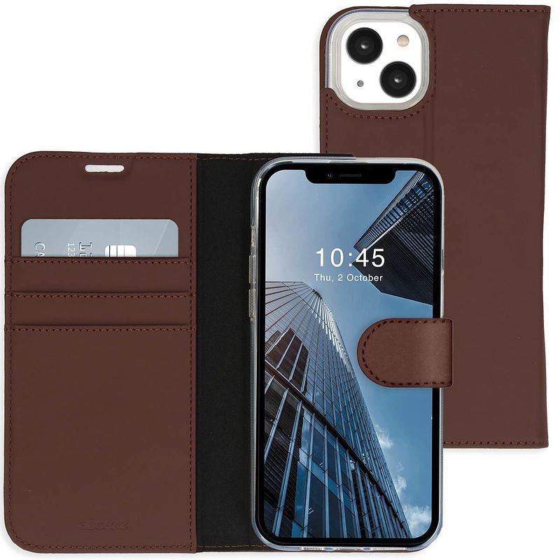 Foto van Accezz wallet case voor apple iphone 14 telefoonhoesje bruin