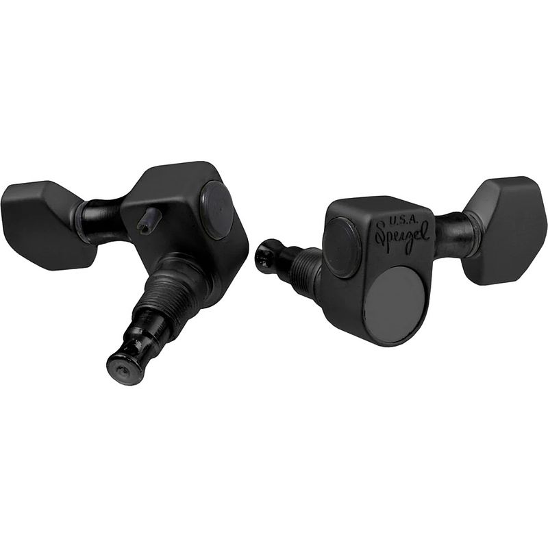 Foto van Sperzel solid pro tuners 6-in-line satin black stemmechanieken voor gitaar (set van 6)