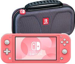 Foto van Nintendo switch lite koraal + bigben officiële nintendo switch lite beschermtas