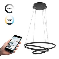 Foto van Eglo connect.z lobinero-z smart hanglamp - ø 58 cm - zwart/wit