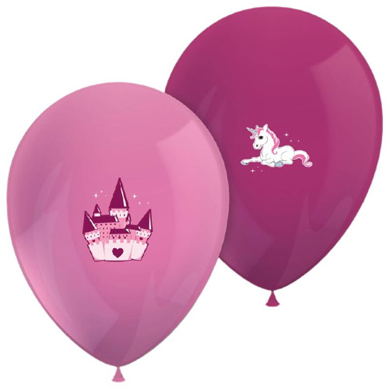 Foto van Procos ballonnen unicorn 28 cm latex roze/donkerroze 6 stuks