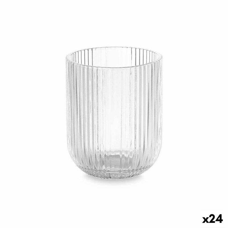 Foto van Glas strepen transparant glas 270 ml (24 stuks)