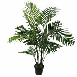 Foto van Mica decorations palm kunstplant - groen - h110 x d90 cm - kunstplanten