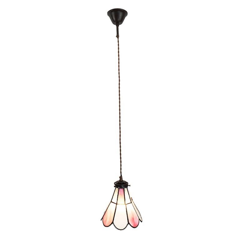 Foto van Clayre & eef roze hanglamp tiffany 18*15*115 cm e14/max 1*25w 5ll-6217