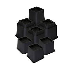Foto van Meubelverhoger set - verstelbare poten - 8 stuks - zwart