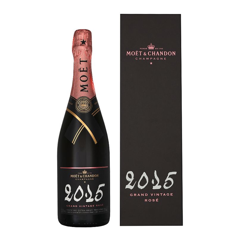 Foto van Moet & chandon grand vintage rose 2015 75cl wijn + giftbox