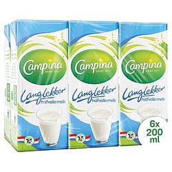 Foto van Campina langlekker halfvolle melk multipack 6 x 200ml bij jumbo