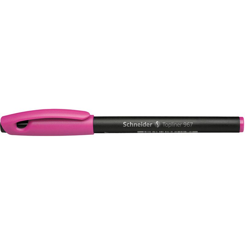 Foto van Schneider fineliner topliner 967 edelstaal 0,4 mm zwart/roze