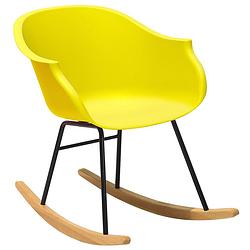 Foto van Beliani harmony - schommelstoel-geel-polypropyleen