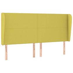 Foto van Vidaxl hoofdbord met randen 163x23x118/128 cm stof groen