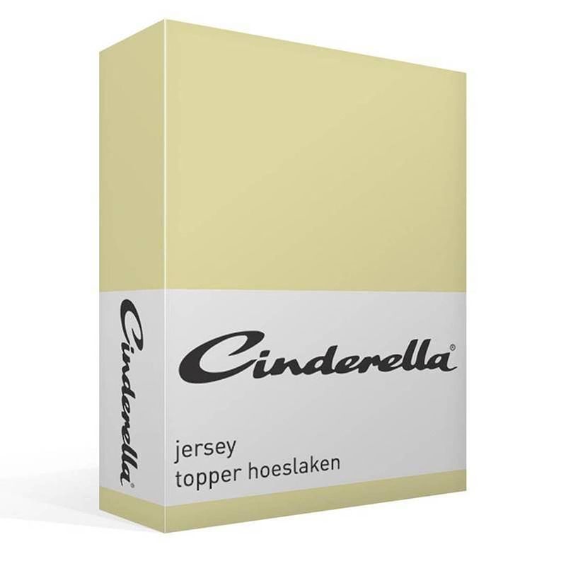 Foto van Cinderella jersey topper hoeslaken - 100% gebreide katoen - lits-jumeaux (160x200/210 cm) - silversand