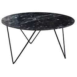Foto van Giga meubel eettafel rond - zwart marmer - ø140cm - eettafel coco